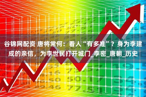 谷锦网配资 唐将常何：看人“有多准”？身为李建成的亲信，为李世民打开城门_李密_唐朝_历史